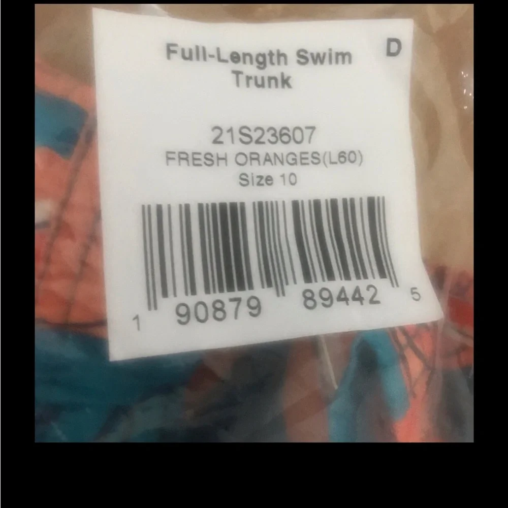 Kids Blue & Orange Citrus Swim Trunks NWT Size 10